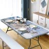 AngelSept Marble Tablecloth for Folding Table Elastic Edge, Blue Gold Marble Table Cover, for Outdoor Picnic Camping and Indoor Kitchen Dining Party, 6ft - 30 x 72 Inch Rectangle Tight Fit view 4