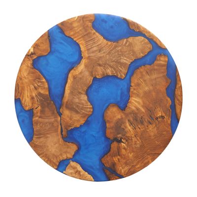 Olivarte Handmade Epoxy Cutting Board & Charcuterie Board - Decorative, Olive Wood Boards for Serving Cheese, Fruit, Meat - Ideal for Kitchen, Unique Housewarming Gift - Blue Resin