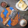 Olivarte Handmade Epoxy Cutting Board & Charcuterie Board - Decorative, Olive Wood Boards for Serving Cheese, Fruit, Meat - Ideal for Kitchen, Unique Housewarming Gift - Blue Resin view 4