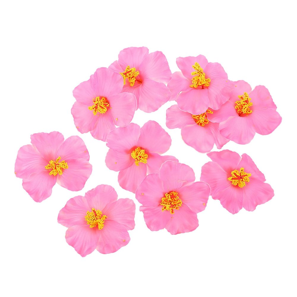 Cabilock Realistic Artificial Hibiscus Flower 10 Pack Decorative Simulation Hibiscus for Party Wedding Home