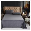 Bed, 4pcs Knitted Velvet Bedding Set Duvet Cover with Comforter Sheet Pillowcase King Queen Size Solid Color Bed Linen view 4