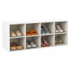 Tangkula 8 Cubbies Shoe Storage Bench, Shoe Organizer with 500 LBS Weight Capacity, Cubby Shoe Rack Storage Cabinet for Entryway, Hallway, Living Room and Bedroom (White) view 1