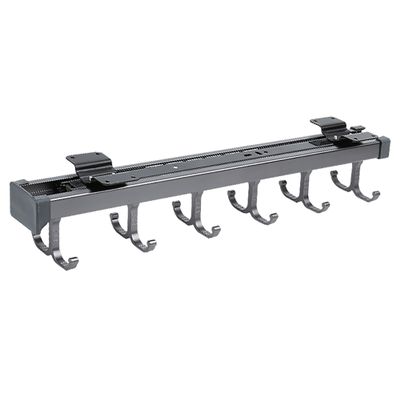Extendable Pull Out Closet Rod Sliding Wardrobe Closet Rod Adjustable Clothing Organizer Holder, closet extender hanging rod, Extendable Valet Rod Clothing Mount Top Mount, with Screws ( Color : Gray