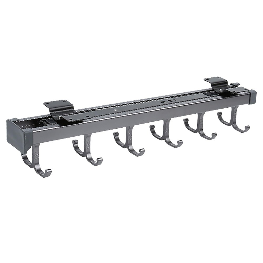 Extendable Pull Out Closet Rod Sliding Wardrobe Closet Rod Adjustable Clothing Organizer Holder, closet extender hanging rod, Extendable Valet Rod Clothing Mount Top Mount, with Screws ( Color : Gray