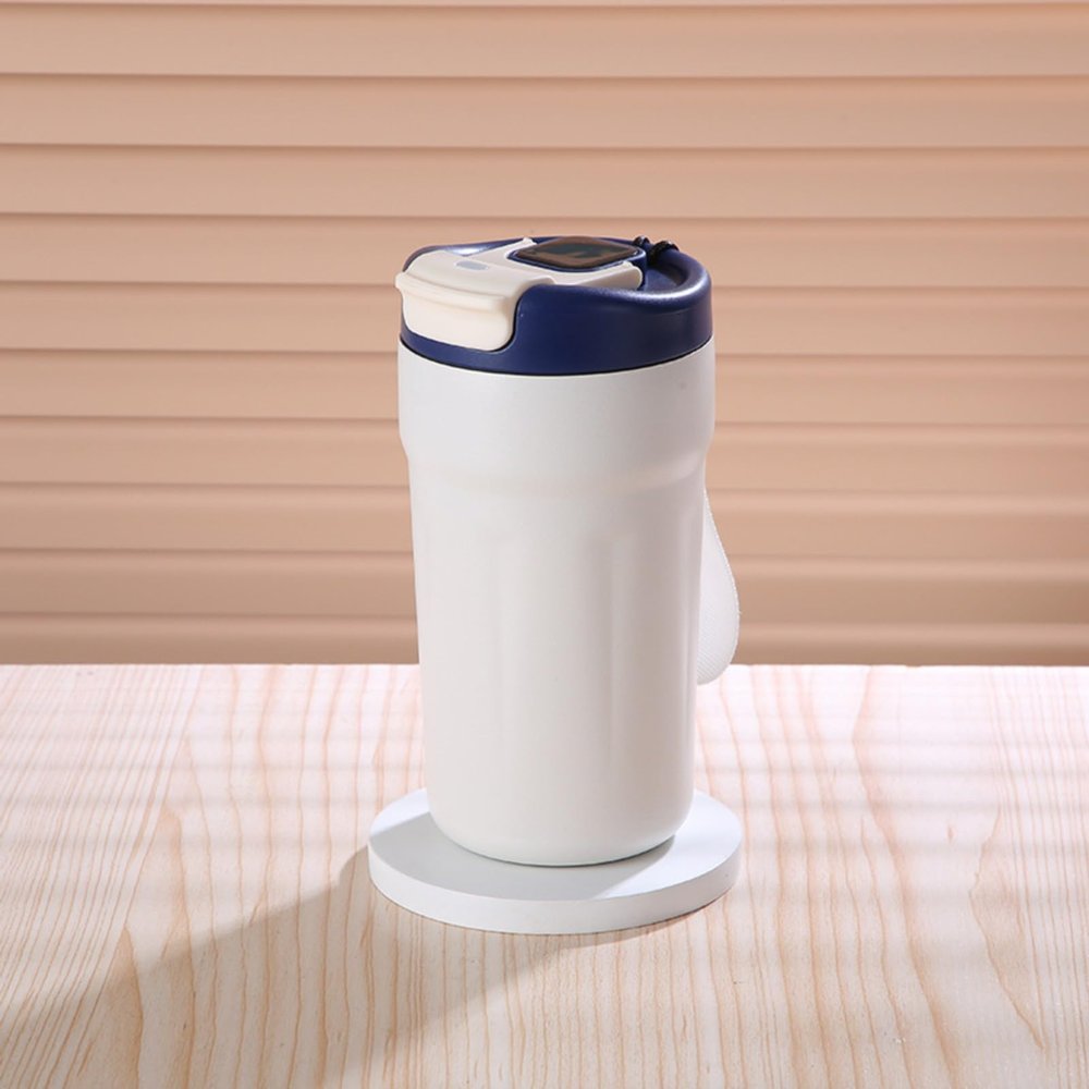 Duyanglukuo Intelligent Temperature Measuring Coffee Cup 304 Stainless Steel Double Layer Vacuum Insulation Cup Portable Car Cup High Appearance Accompanying Cup, 400ml