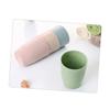 RORPOIR Wheat Stem Bathroom Cup Eco-friendly Round Tumbler for Gargling and Drinking Lightweight Easy to Clean for Boy Girl and Adults Nordic Green view 1