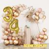 40 Inch Gold Large 25 Number Birthday Balloons,Giant Jumbo Balloons for Party, Golden Birthday Party Decorations Number Balloon for Wedding Anniversary Celebration view 2