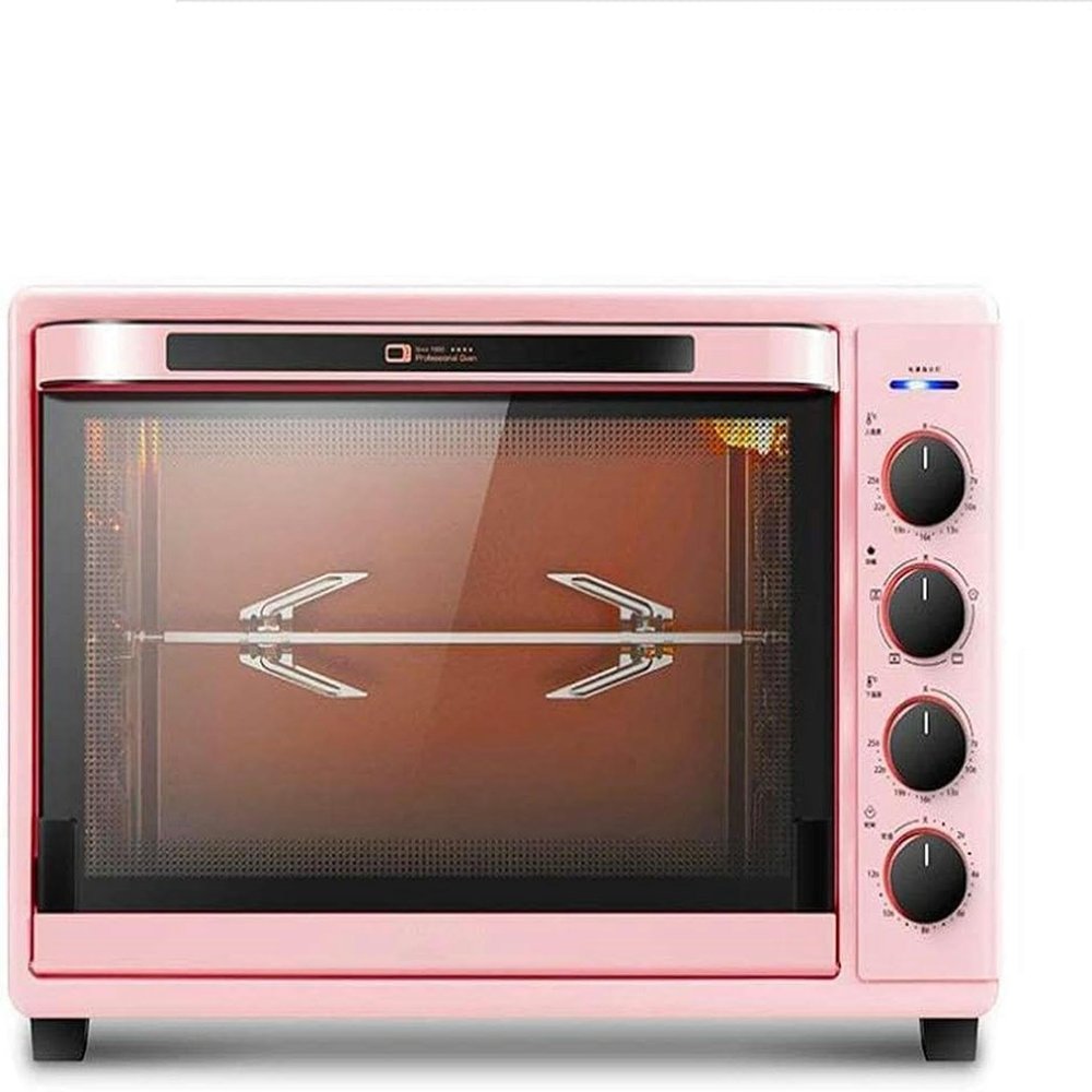 AMNOOL Mini Oven, Adjustable Power Pizza Oven, Electric Grill Oven, Removable Crumb Tray, 25 60-60  Low Temperature Zone (Pink) (Pink) Aesthetic and Practical-1*