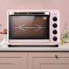 AMNOOL Mini Oven, Adjustable Power Pizza Oven, Electric Grill Oven, Removable Crumb Tray, 25 60-60  Low Temperature Zone (Pink) (Pink) Aesthetic and Practical-1* view 4