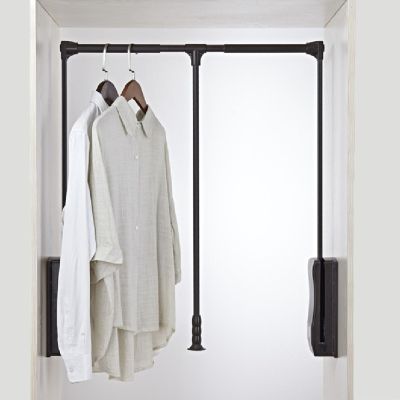 Closet Rods for Hanging Clothes, Clothing Store Heavy Duty Pull Down Closet Rod, Extendable Wardrobe Lift Pull Down Closet Rod, Aluminium Retractable Cabinet Rail Lifter Clothes Hanger Liftable Clothi