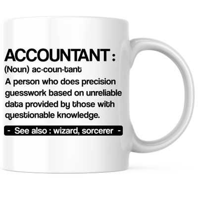 Bliss Monkey Co. Accountant Definition Coffee Mug - 11 Ounce White Handle Coffee Cup - CPA Accountant - Printed On Both Sides - Dishwasher and Microwave Safe - Premium Quality Ceramic - BMCM00225