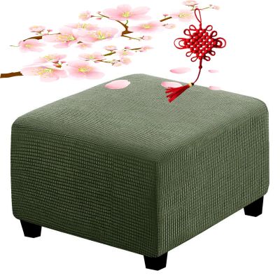 BLLMTEAR Velvet Ottoman Cover Square/Round/Rectangle XXL Footrest Slipcover Stretch Washable Foot Stool Covers Thick Storage Protector with Elastic Bottom (Color : 9, Size : Square:13-17in/33-43cm)