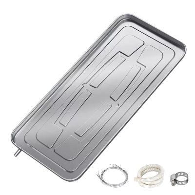 TRUNXUCL 1-5P Air Conditioner Drip Pan, Outdoor Stainless Steel Universal Ac Drip Tray Cushion Water Collecting Drainage Pan, for Split Air Conditioner Heat Pump Systems (Size : 5P:100x48cm/39x19in)