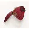 Worth Imports 5" Feathered Red Metal Clip, Set of 6 Bird, Burgundy view 1