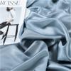 100% Mulberry Silk Fitted Sheet with Deep Pocket Made in USA, Real 22 Momme Silk Bed Sheets, 6A Grade Pure Silk, Hypoallergenic (Blue Grey, King) view 4
