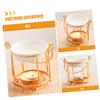 Cabilock Stylish Iron Art Ceramic Tealight Candle Holder Essential Oil Burner Aromatherapy Incense Furnace view 4