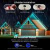 Enbrighten Vibe Eternity Permanent Outdoor Lights for House, 100 Feet, 72 RGBWIC LEDs, Close Spacing, 33lm, Color Changing, Christmas, Eave Lighting, Smart App, Works with Alexa, Google Home, 82730 view 4