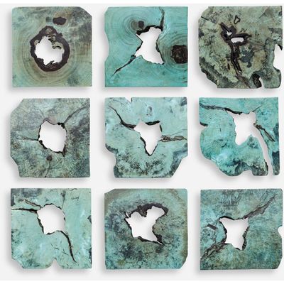 Uttermost Bahati - Wall Decor (Set of 9)-16 Inches Tall and 16 Inches Wide