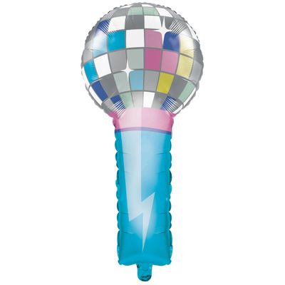Birthday Beats Disco Party Microphone Balloons, 10 Count