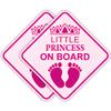 Orange Marchande Little Princess on Board Car Decal Baby On Board Sign Baby Girl Size 6" Inches (2-Pack) Baby On Board Stickers Waterproof UV Resistant. Used for Cars and Trucks. view 1