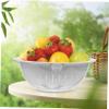 SHOWERORO Plastic Vegetable Fruit Washing Baskt Kitchen Drainer Bowl White Fruit and Drain Basket view 2
