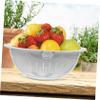 SHOWERORO Plastic Vegetable Fruit Washing Baskt Kitchen Drainer Bowl White Fruit and Drain Basket view 4