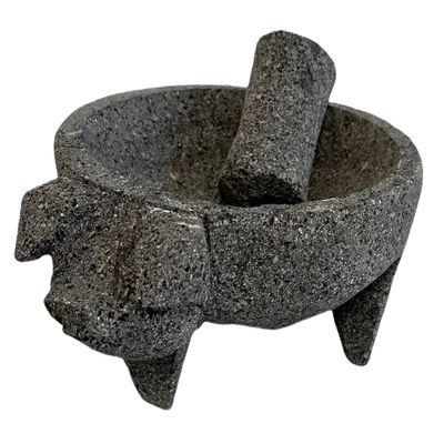 Molcajete Mortar and Pestle with Pig Head