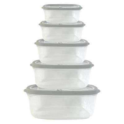 GODAGE 10-Piece Rectangle Food Storage Containers with Vented Lids, Airtight and BPA Free, Stackable, Microwave, Freezer, and Dishwasher Safe (GRAY)
