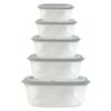 GODAGE 10-Piece Rectangle Food Storage Containers with Vented Lids, Airtight and BPA Free, Stackable, Microwave, Freezer, and Dishwasher Safe (GRAY) view 1