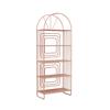 HEXEH Shelf Bookcase Bookshelf Living Room Storage Rack Bedside Shelf Floor-Standing Multi-Layer Household Small Bookcase Bedroom Iron Storage Rack Bookcase Storage Shelves (Size : Pink) view 1