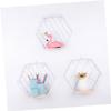 Cabilock Hexagon Floating Shelves White Wall-Mounted Iron Rack for Easy Installation and Art Decor Living Room Bedroom Kitchen Office Spaces view 2