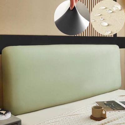AZMANI TLMQYXZE Soft Leather Headboard Cover Stretch All-Inclusive Tight Wrap Bed Head Cover Solid Color Bed Back Protector Cover for Single Double Queen King 120-220 (Color : Green, Size : 200x60cm)