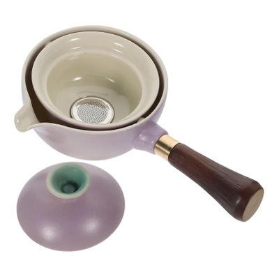 SHOWERORO 360degree Rotatable Ceramic Teapot with Design for Easy Pouring and Cleaning Portable Tea Maker for Home Office and Travel for Loose Tea