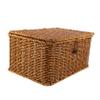 PRETYZOOM Imitation Rattan Woven Storage Box Lid Rustic Organizer for Sundries Clothes Books Deep Multi-functional Home view 1