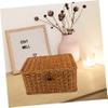 PRETYZOOM Imitation Rattan Woven Storage Box Lid Rustic Organizer for Sundries Clothes Books Deep Multi-functional Home view 4