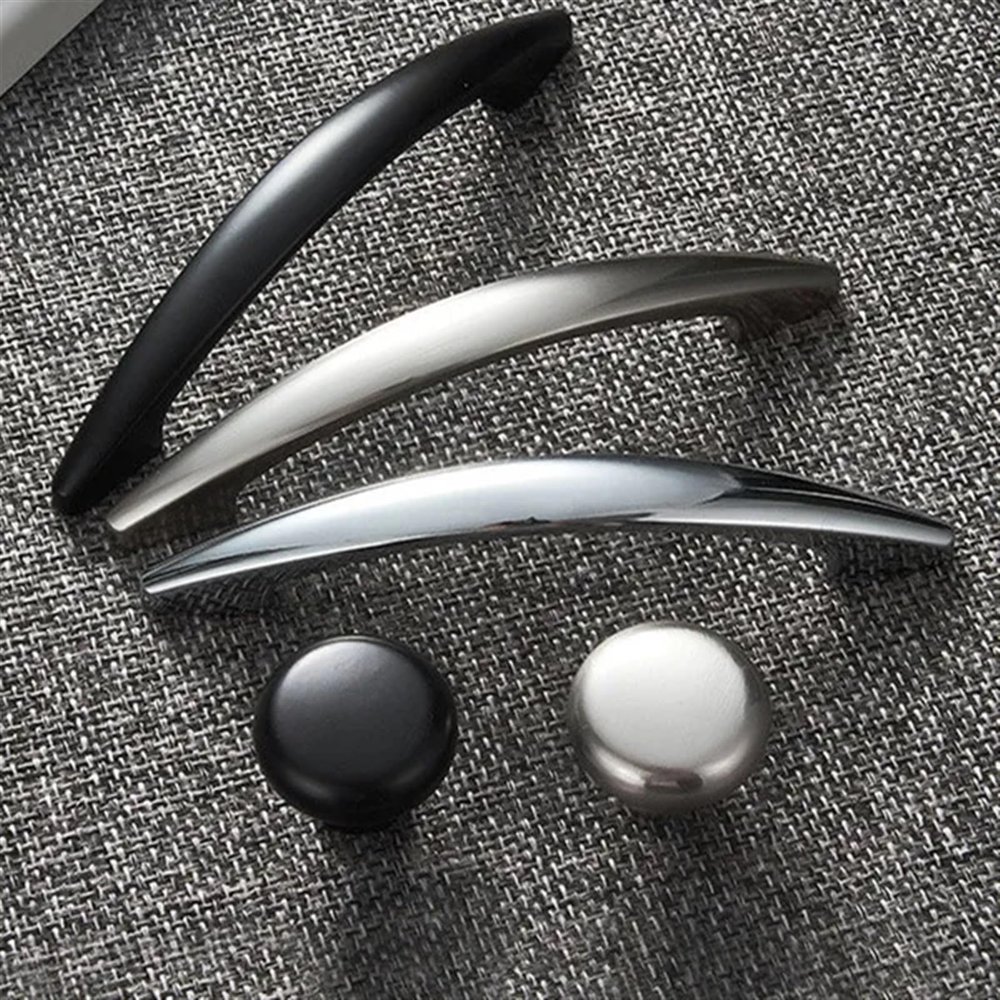 Bright Chrome Handles Kitchen Cabinet Handles Solid Drawer Knobs Silver Cupboard Door Wardrobe Pulls Furniture Handle 1Pcs (Color : Bright chrome)
