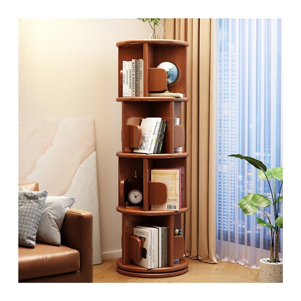 HEXEH Shelf Bookcase Bookshelf can Rotate 360, Floor-Standing Storage Rack, Super Space-Saving Small Bookcase, Picture Book Storage Rack Bookcase Storage Shelves