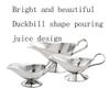 LEIXIUSM Elegant Gravy Boat Sauce Boat Gravy Boat Gravy Boat Stainless Steel Gravy Boat, Stainless Steel Saucier with Ergonomic Handle and Big Dripless Lip Spout Sauce Boat view 3