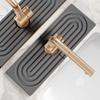 eormoe Faucet Mat for Kitchen Sink - Wider Diatomite Fast Drying Stone Sink Tray, Super Absorbent, Prevents Moisture Buildup - Faucet Splash Guard for Bathroom Counter (Dark Grey, 15x5.3inch) view 1