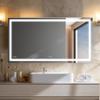 AQUADOM Daytona 72"x36"x1" Large LED Lighted Mirror for Bathrooms with Defogger, Dimmer, Digital Clock, Touch Control, 3 Color Lighting view 1