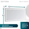 AQUADOM Daytona 72"x36"x1" Large LED Lighted Mirror for Bathrooms with Defogger, Dimmer, Digital Clock, Touch Control, 3 Color Lighting view 2