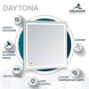 AQUADOM Daytona 72"x36"x1" Large LED Lighted Mirror for Bathrooms with Defogger, Dimmer, Digital Clock, Touch Control, 3 Color Lighting view 3