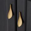 GGKLVWMA Leaf Shape Cabinet Door Handles Creative Bathroom Drawer Pulls Personality Wardrobe Hardware Light Luxury Cabinet Knobs 1Pcs (Color : Pearl Gray) view 1