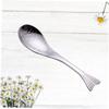 HOLIDYOYO Fish Shape Stainless Steel Soup Spoon Cooking Ladle for Soup and Dinner Creative Design Easy to -grade Material for Home and Kitchen Use view 2