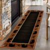 LHOMKCV Rustic Cabin Runner Rug, 2x8ft, Wildlife Black Bear Leaf Border Accent Hallway Rugs, Retro Rust Red Carpet with Non-Slip Backing, Low-Pile Thin Runner Area Rug for Kitchen Bathroom Office view 1