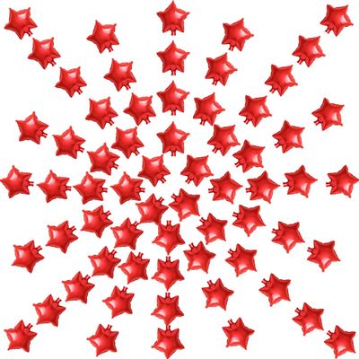 100Pcs 5'' Star Foil Balloons Five-Pointed Star Shape Balloons for Birthday Party Wedding Baby Shower, Gender Reveal, birthday or Engagement Party Decoration (Red Star)