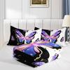 UEVBF Purple Butterfly Queen Comforter Set for Girls Kids,Aesthetics Butterflies Star Glitter Pattern Bedding Set for Teens Girls Room Decor,Nature Animal Themed Bedding Set with 2 Pillowcases. view 4