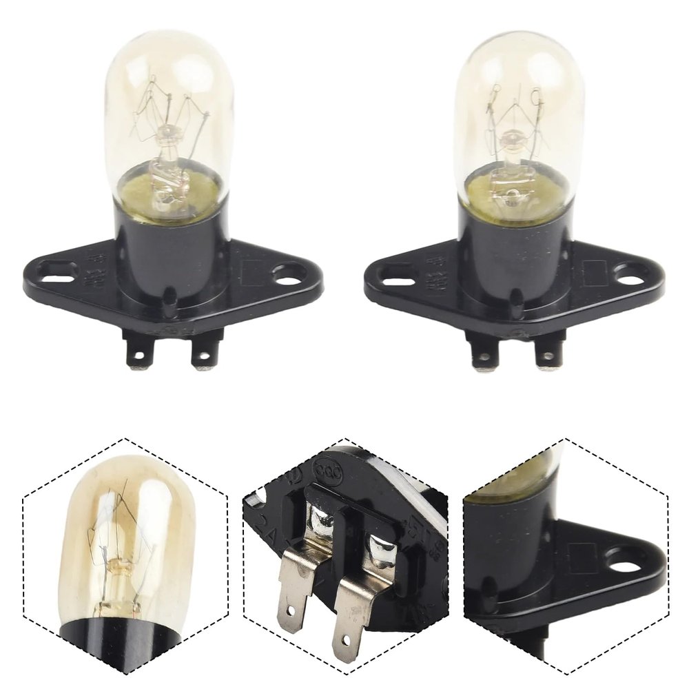 CHDONGSE 2pcs Universal Microwave Ovens Light Bulb Lamp Globe 250V 2A Fit For Midea Most Brand With Holder Replacement Parts