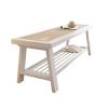 YUGXTH Shoe Bench, Soild Wood and Rattan Entryway Storage Bench with Padded Cushion, Entryway Shoe Rack Bench with Metal Legs, for Entryway, Closet, Hallway, Bedroom, Living Room(White,32x14x17/80x35 view 1