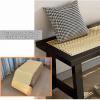 YUGXTH Shoe Bench, Soild Wood and Rattan Entryway Storage Bench with Padded Cushion, Entryway Shoe Rack Bench with Metal Legs, for Entryway, Closet, Hallway, Bedroom, Living Room(White,32x14x17/80x35 view 3